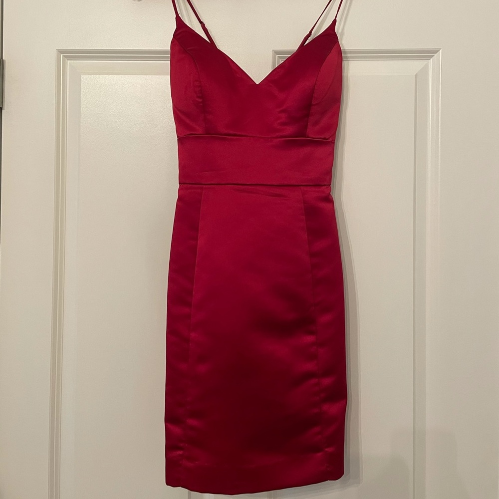 Red shirt mini dress